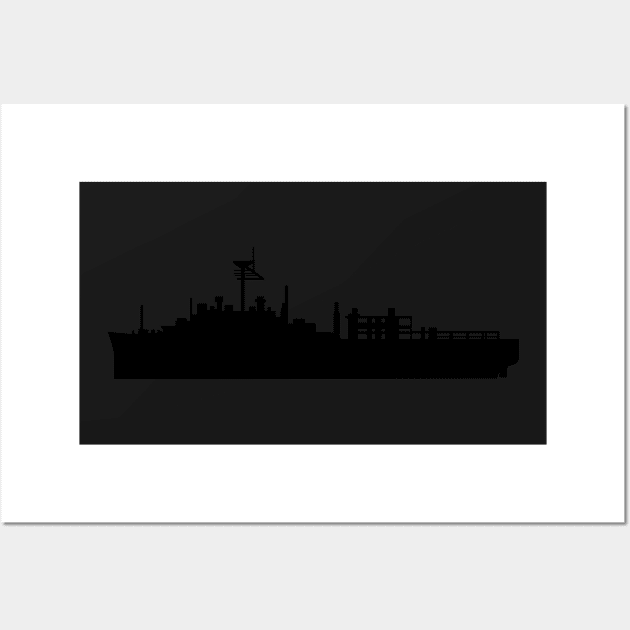 USS Alamo (LSD-33) - Ship - Silhouette Wall Art by twix123844